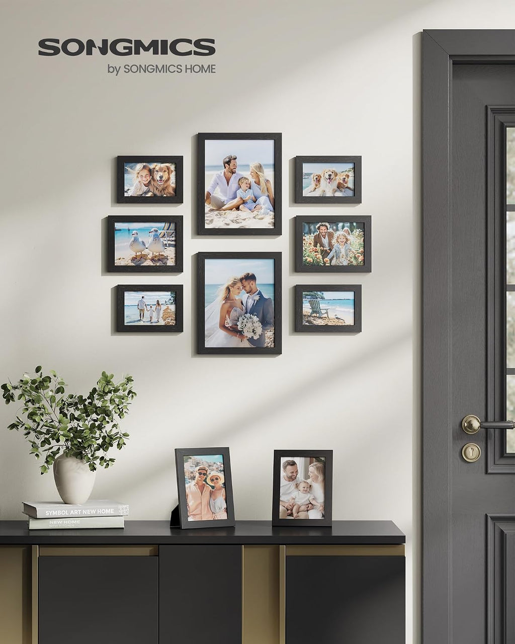 SONGMICS Collage Picture Frames, Set of 10, Glass, Paper
