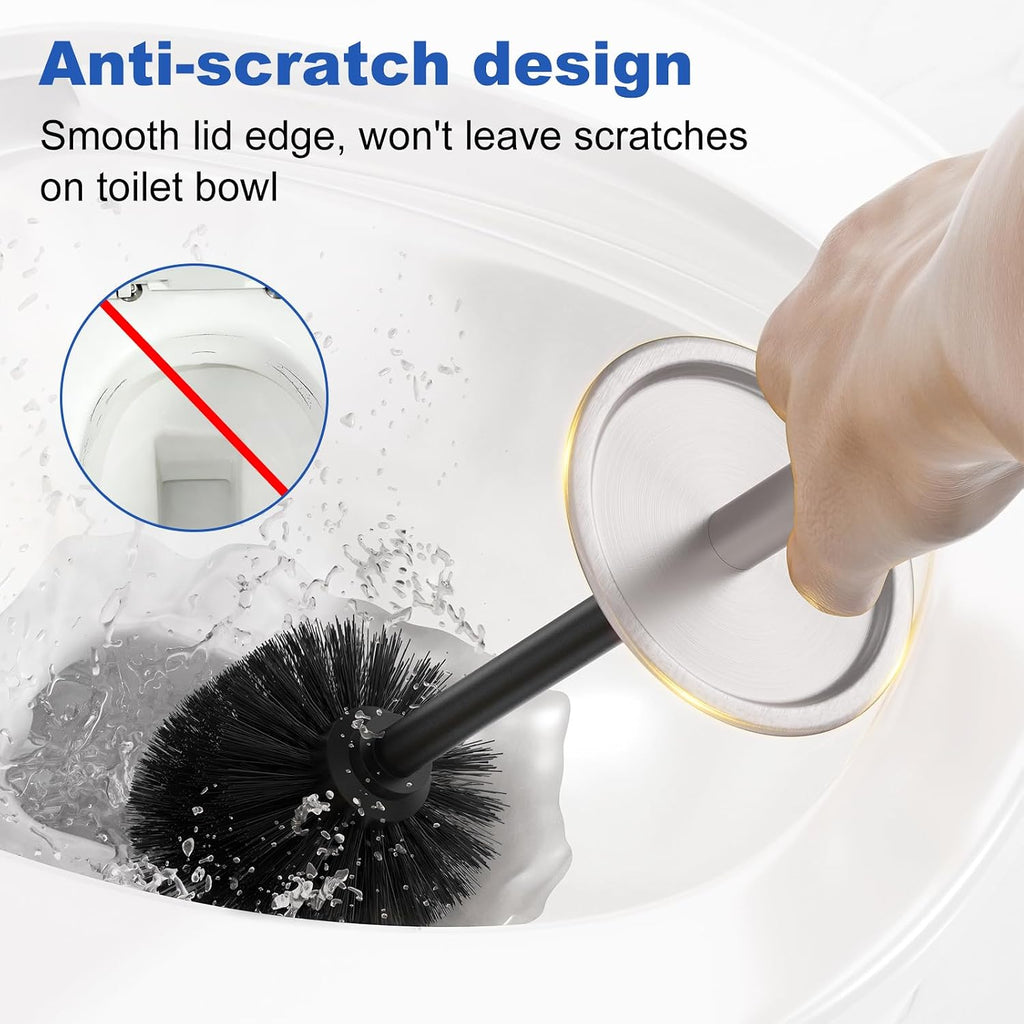 304 Stainless Steel Toilet Brush and Holder Nickel