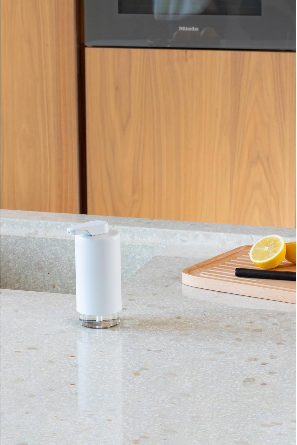 Brabantia SinkStyle Soap Dispenser – Stylish Pump Dispenser for Hand Soap and Dishwashing Liquid – Organizer, Corrosion-Resistant, Mineral Fresh White, 6.8oz