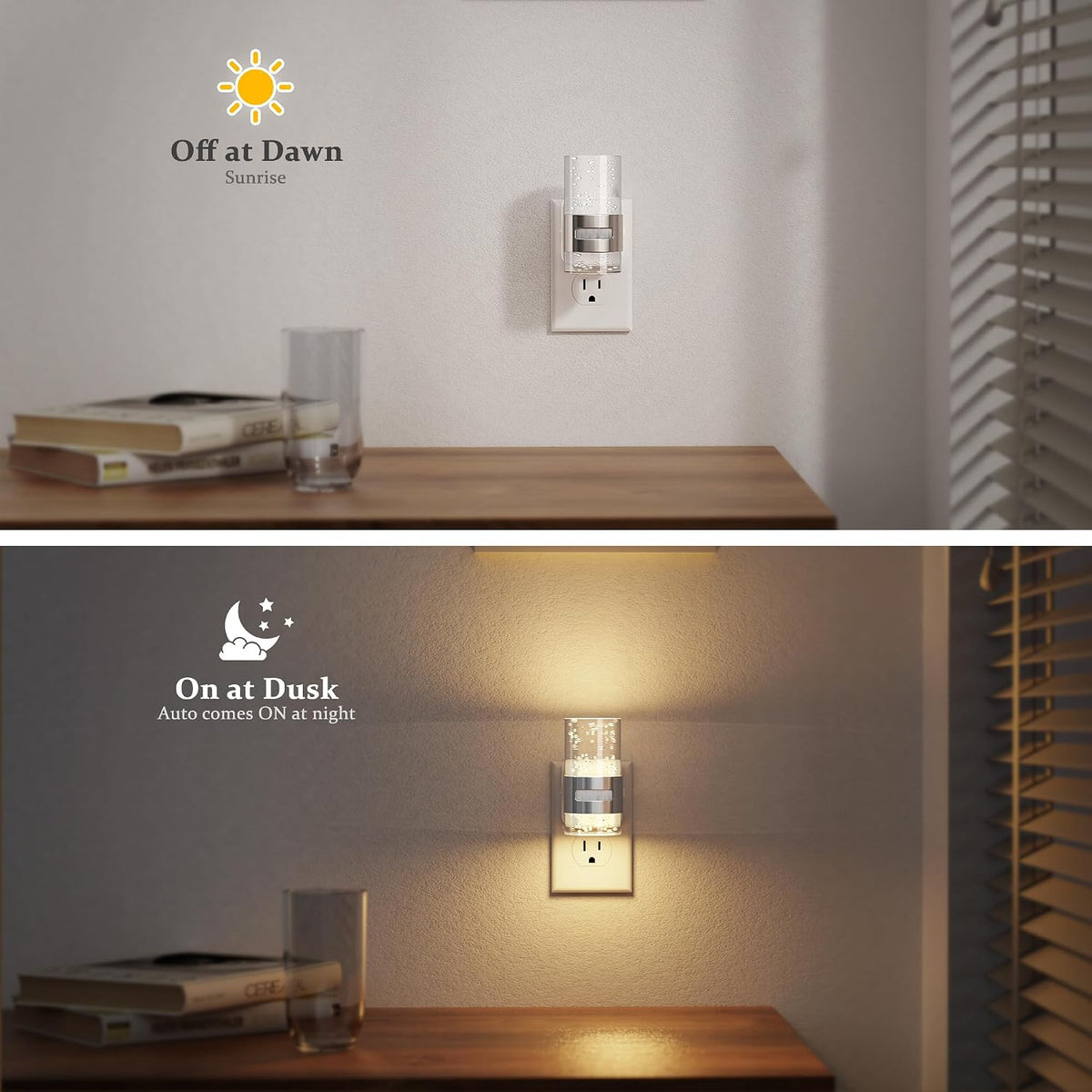 JandCase Motion Sensor Night Light, Dimmable Night Lights Plug Into Wall