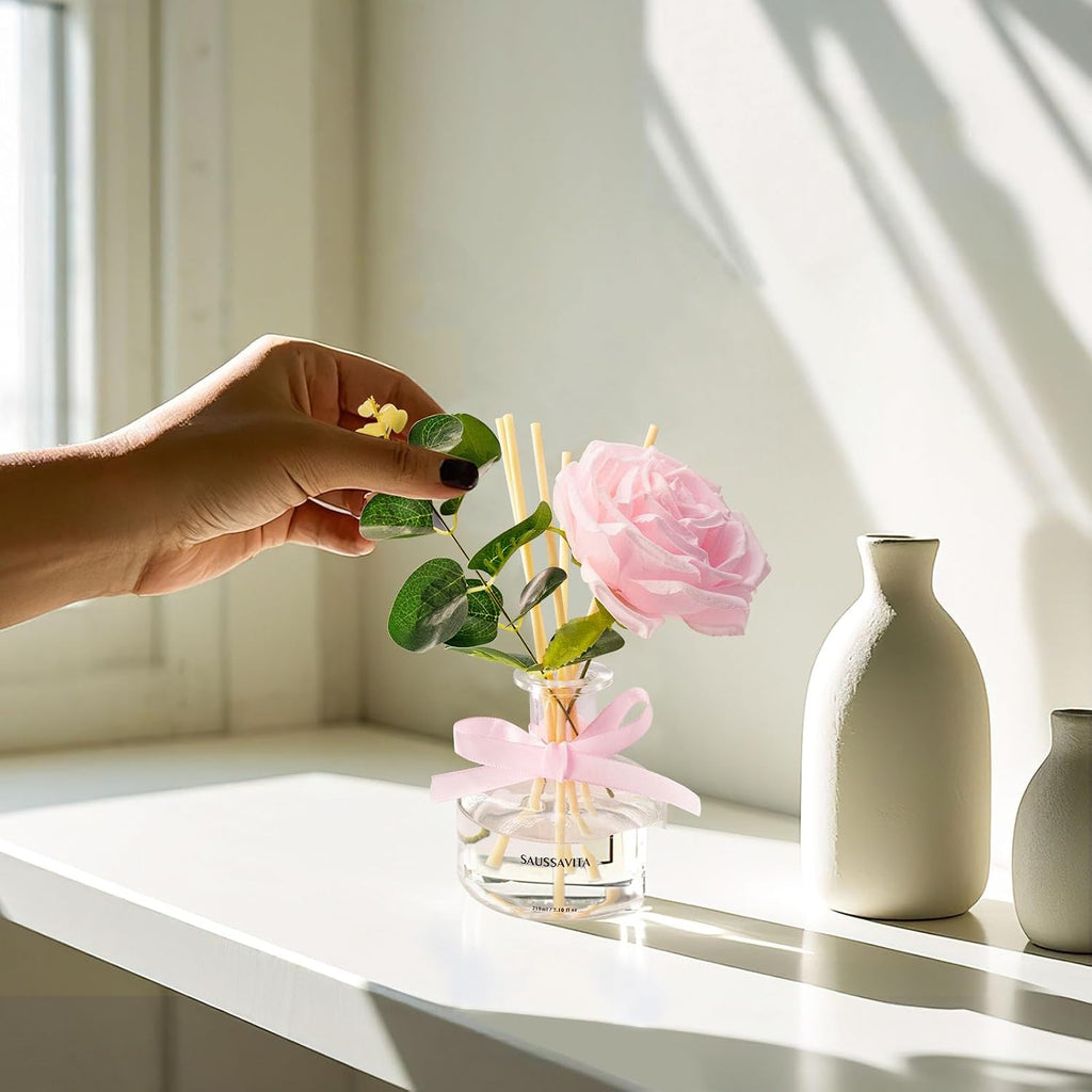 Reed Diffuser Set 7.10 oz Rose Scented Room Air Freshener for 120 Days