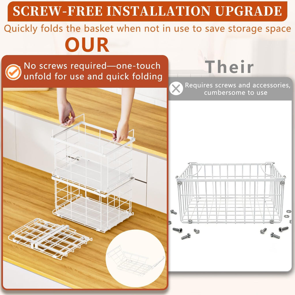 Freezer Organizer Bins for 3.5 Cu.Ft,Upgrade Quick Expand/Collapse,3PACK