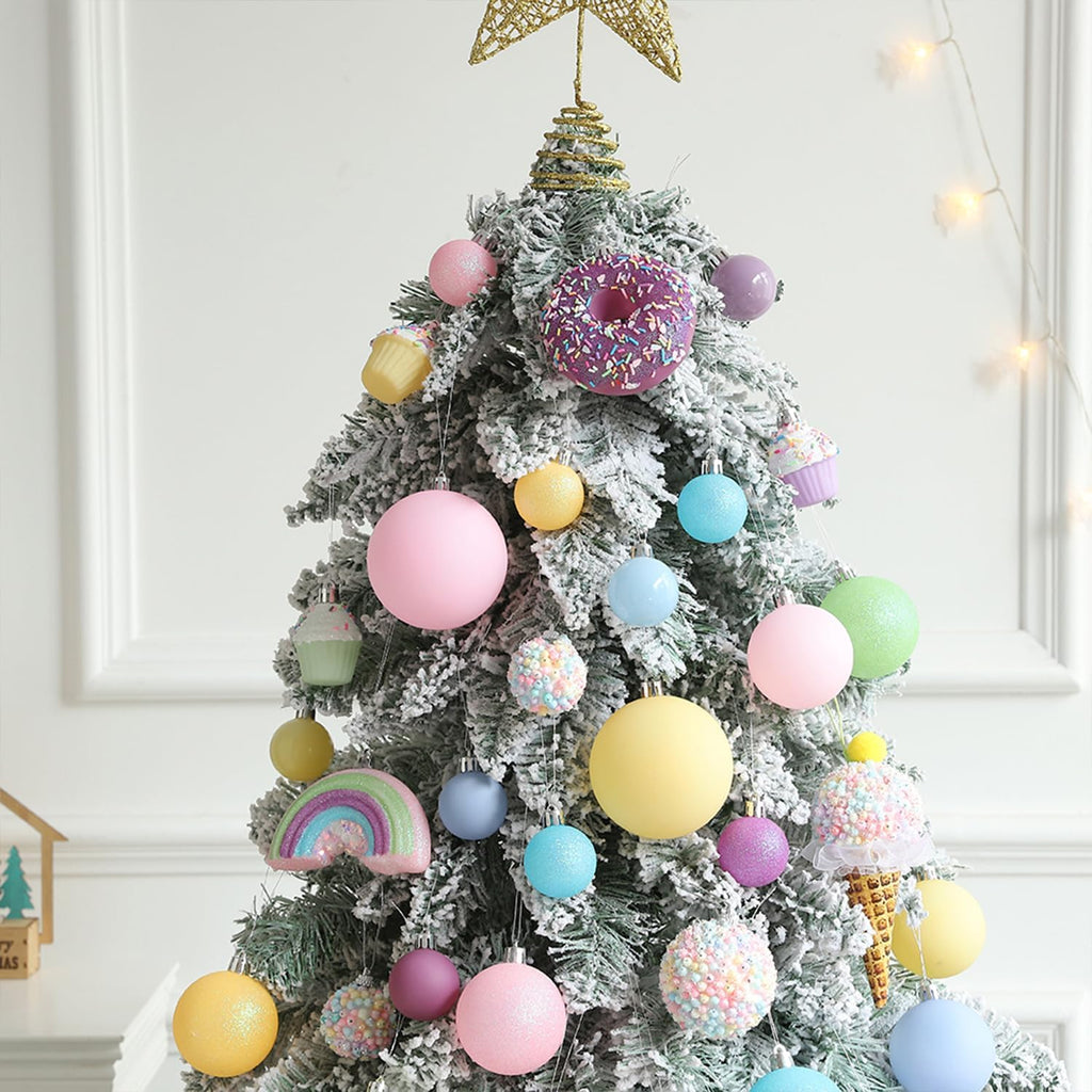 46 Pcs Pastel Color Christmas Ornament Set for Xmas Tree Decor