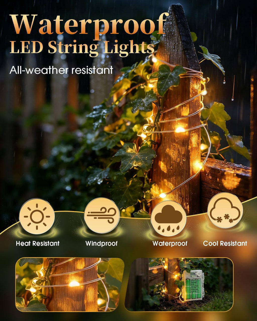 8-Pack Fairy Lights Battery Operated, 33ft 100 LED(Total 264ft 800 LEDs)