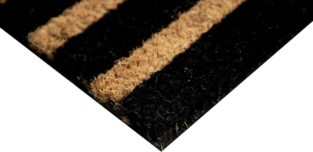 Ackland Coir Doormat | Clara Black Stripe Home | 18" x 30"
