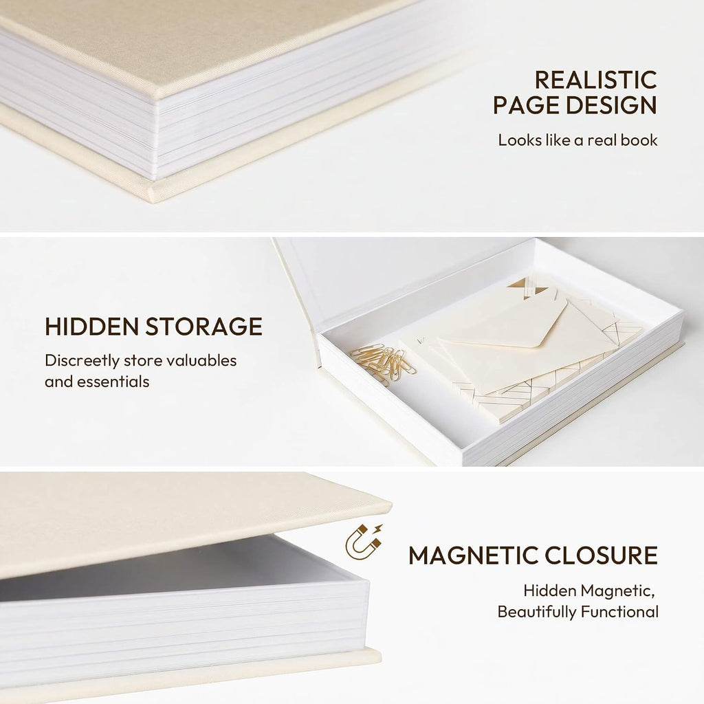 MAOBUYOU Decorative Linen Book Set of 2, Faux Book Storage Box, Coffee Table and Bookshelf Decor