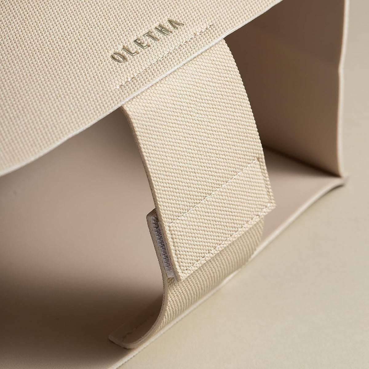 OLETHA Rectangle Tissue Box Cover, Canvas Grain, Greige, Standard Size
