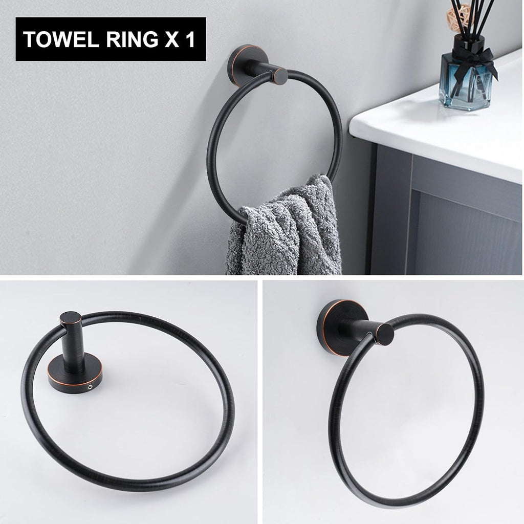 Lava Odoro 5-Piece Oil Rubbed Bronze Bathroom Hardware Accessories - Towel Bar, Holder, Rack Set, Stainless Steel Wall Mounted, 23.6 Inch