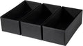 3 PACK Drawer Organizer Clothes，drawer Divider， Dresser Drawer Storage for Sock, Underwear, Bra，Panties，Belt, Tie, Stockings, Leggings & Accessories (Black)