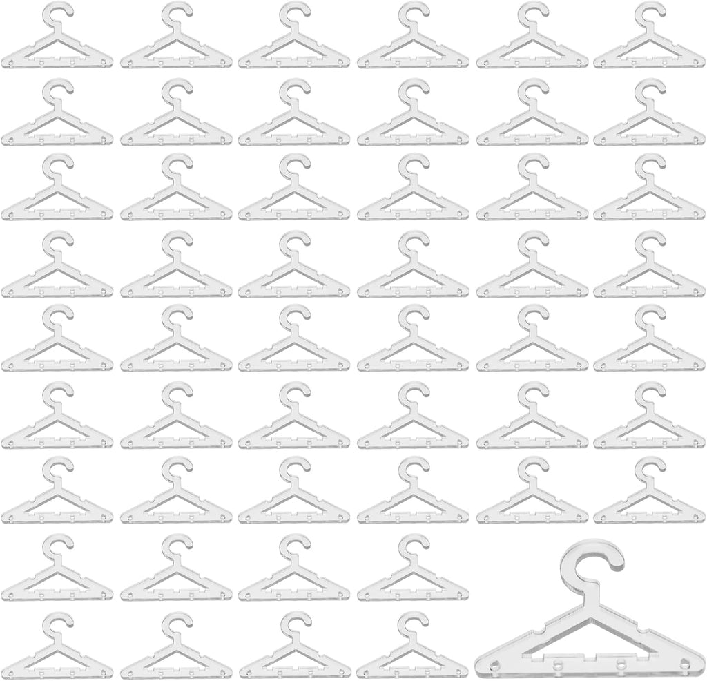 Framendino, 50 Pack Clothes Hanger Clear Earring Holder Necklace Rack Jewelry Display Dangle Hanging Organizer