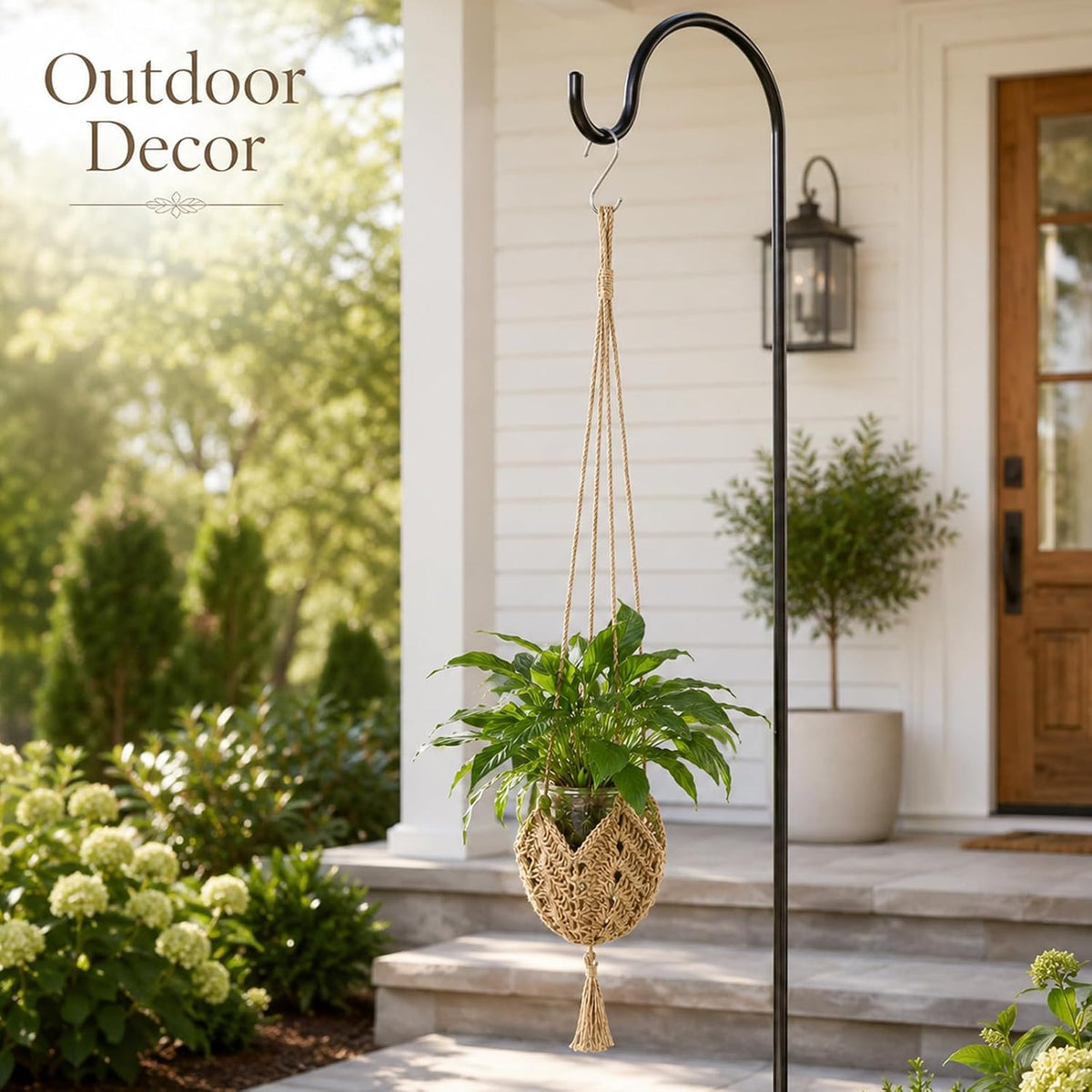 Boho Macrame Plant Hangers with S Shaped Hooks Hanging Baskets for Plants