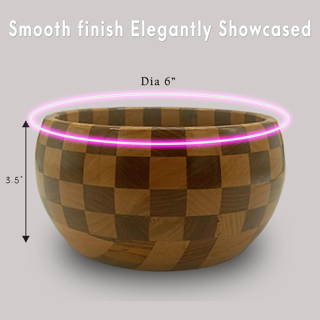 Handmade very Beautiful Chess Segmented Wooden Bowl, Decorative Bowl Natural Mango wood Bowl for Kitchen Dining & Entryway Decor Bowl for desk accessory holding keys,cuff links (Chess Segment)