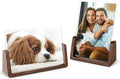 Mixoo 4x6 Picture Frame 2 Pack - Rustic Wooden Picture Frames with Walnut Wood Base and High Definition Break Free Acrylic Photo Covers for Desk Tabletop Display Teacher Father Gifts (Horizontal + Vertical)