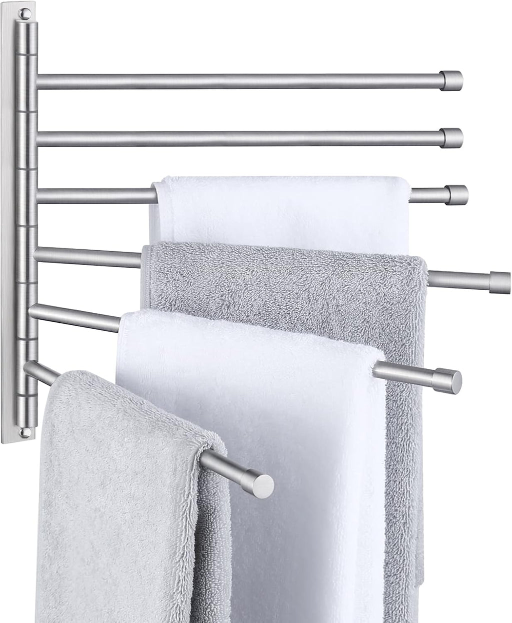 KES Swing Out Towel Bar, 6-Bar Folding Arm Swivel Hanger, 13 Inch