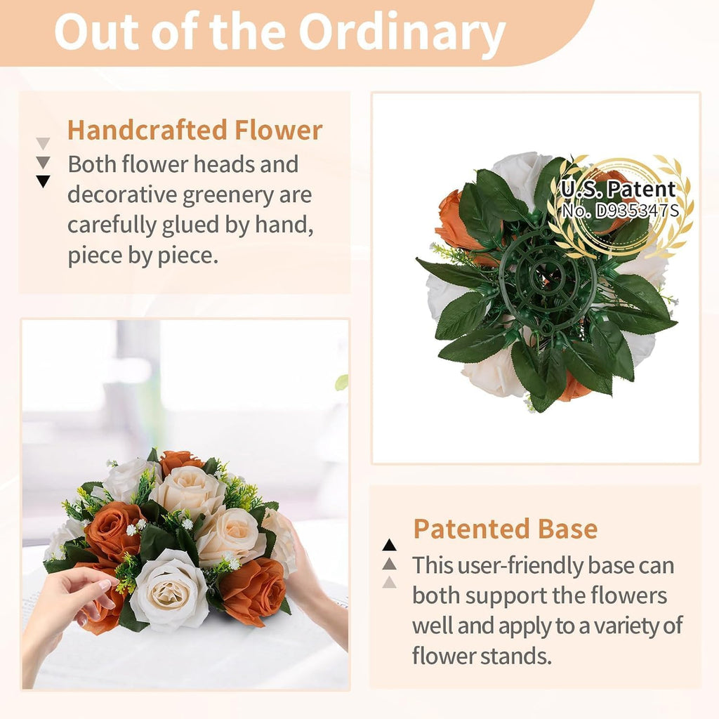 NUPTIO Terracotta Flower Ball Centerpieces: Floral Arrangements for Fall