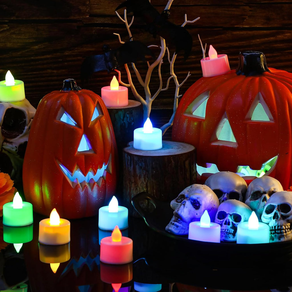 Coume 72 Pack Flameless Tea Light Candle Bulk, Color Changing