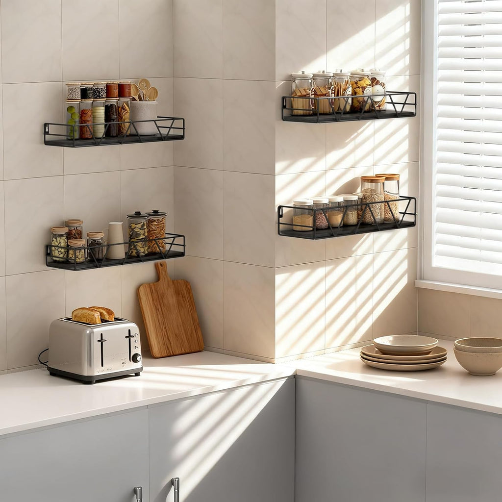 Floating Shelves Set of 4, Wood Wall Shelf, Farmhouse Shelf for Bedroom
