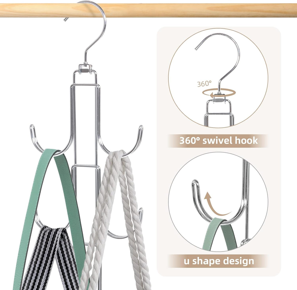 Purse Hanger Organizer for Closet Organization and Space Saving, 2 Pack