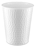 Monarch Abode Metal Bathroom Trash Can – Waste Basket for Bedroom, Office Desk, & Dorm, Hand Hammered, Durable Decorative White Small Trash Can Bathroom Garbage Bin Wastebasket