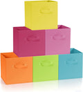 LHZ.K Cube Storage Bins, Foldable Fabric Storage Bins, 6Pcs, Rainbow