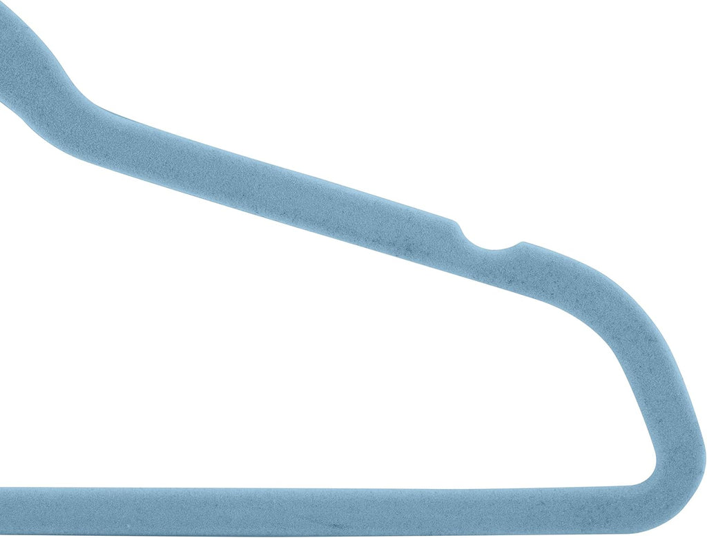 Laura Ashley Kids Velvet Hangers| 25 Pack | Durable | Lightweight | Light Blue | Non-Slip | Closet Organization | Holds 10lbs