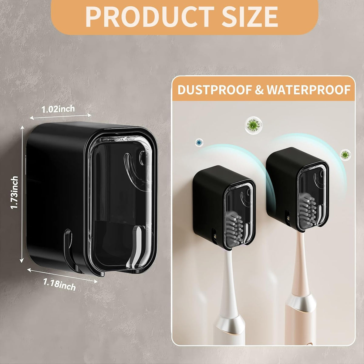 Wall Mounted Toothbrush Holders for Bathroom