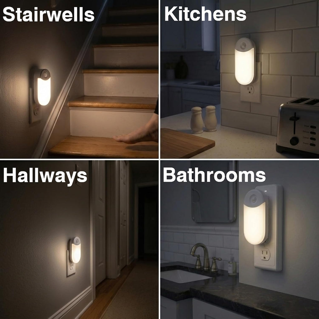 Camelion 4-in-1 Power Failure Night Light,Flashlight,Motion Sensing, 3-Pack