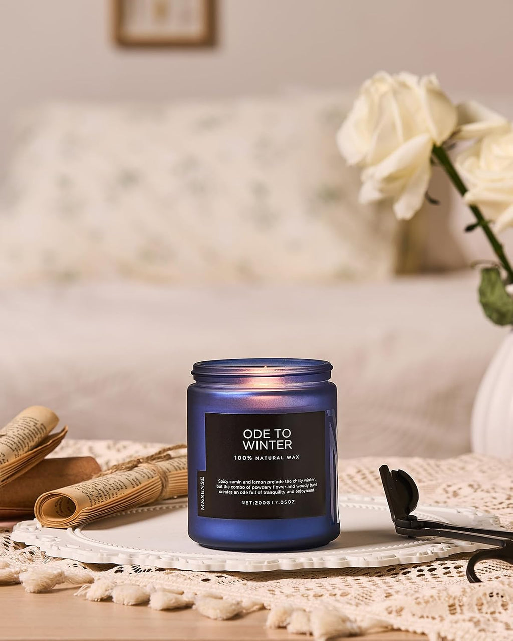 M&SENSE Ode to Winter Candles for Home Scented 7.05oz Natural Soy Wax 50h