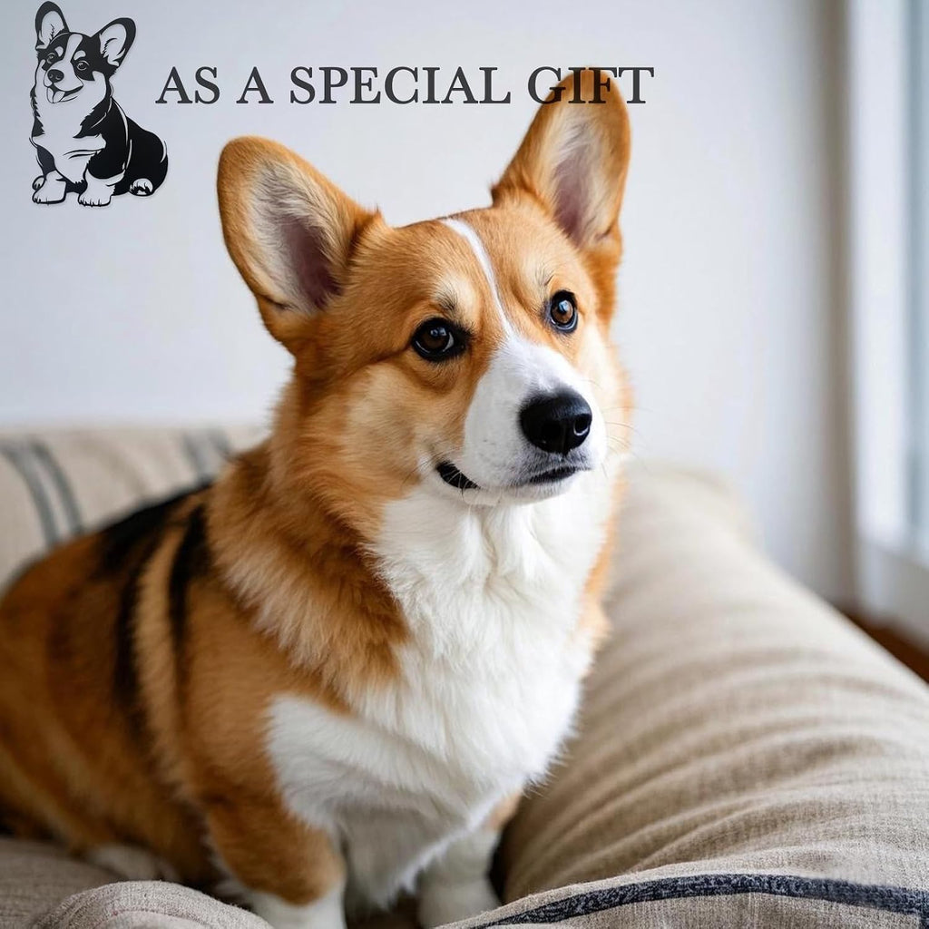 Corgi Metal Wall Décor,Gifts for Corgi Lovers,7x11"Lovely Black Decorations,Unique Iron Dog Statue,Dog Room Decor, Cartoon Animal 3d Wall Art for Bedroom,LivingRoom,Garden,Cafe,Outdoor Wall Hanging Decor