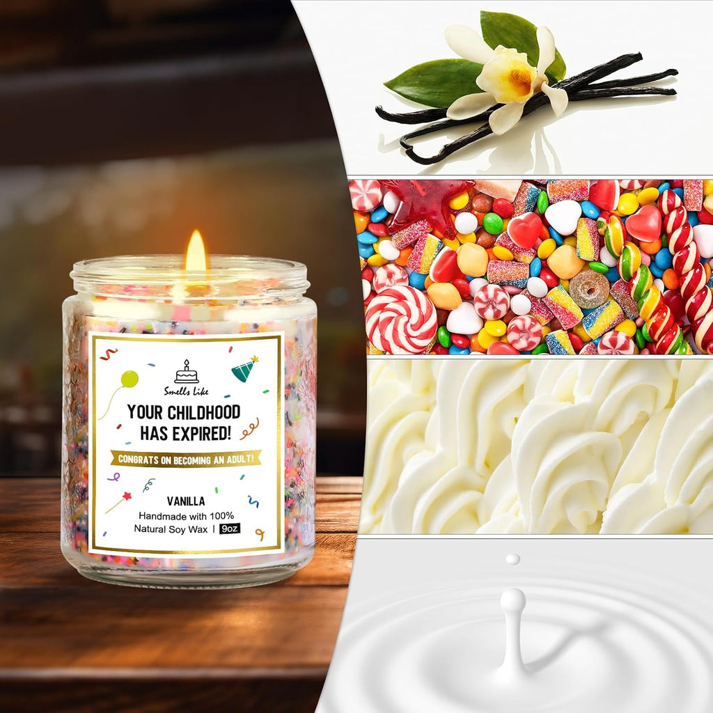 18th Birthday Gifts for Girls Boys, Happy 18th Birthday Candles, 9OZ