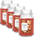 Yankee Candle Sugared Cinnamon Apple, Scented Candle, 22oz Large Jar with up to 150 Hour Burn Time, Giftable (Pack of 4)
