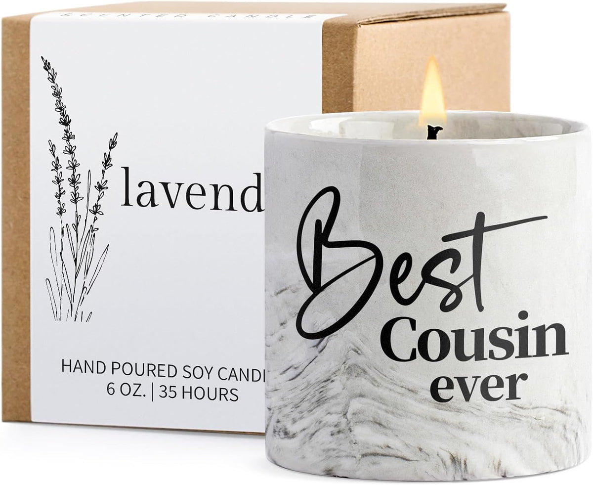 Cousin Gifts for Women Best Cousin Ever Candle for Birthday, Christmas, Thanksgiving, Valentines Day, Mother's Day Gifts for Cousins Female Male