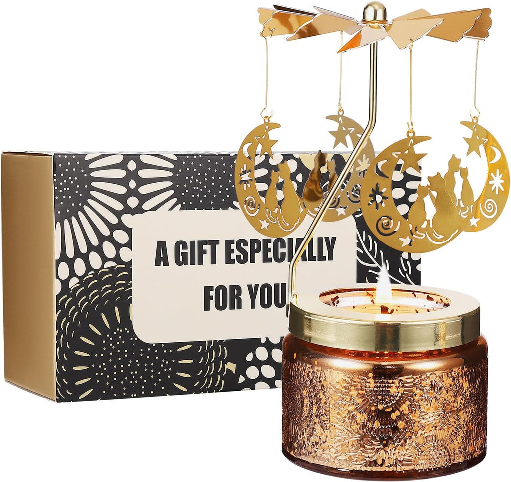 Cat Rotating Scented Candle, Gifts for Women Mom Daughter Sister Wife