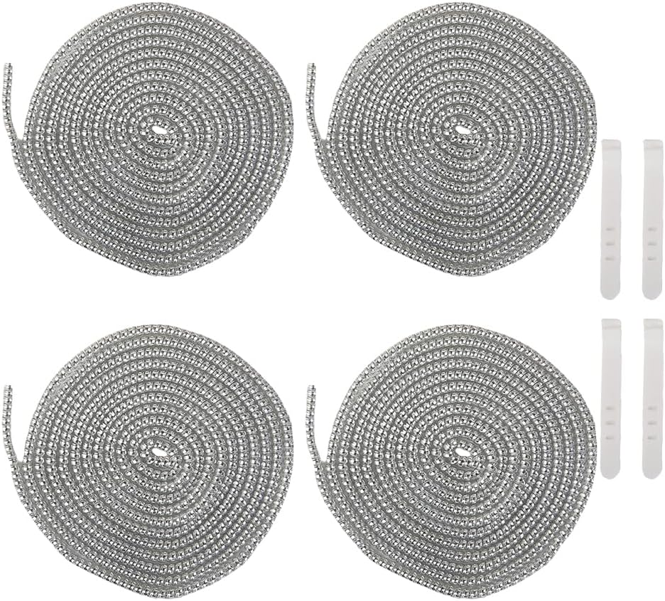 4pcs 1.6M(5.25FT) Spiral Cable Protector, Multicolor Suitable for Most Phone/Pad/Laptop USB Wire Cord Savers Protection Cover Anti-Break Wrap Charger Data Line Cables Sleeves, Laser Silver
