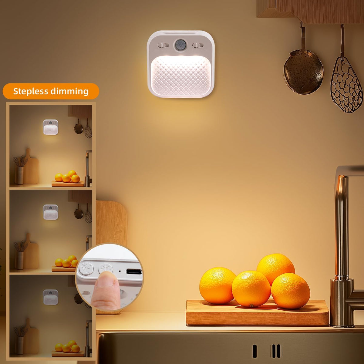 Motion Sensor Night Light 6 Pack, Rechargeable Magnetic Night Light with 3 Color Temperatures & Stepless Dimming, Timer Function, Soft Downward Anti-Glare Light for Hallway Stairs Closet Bedroom RV