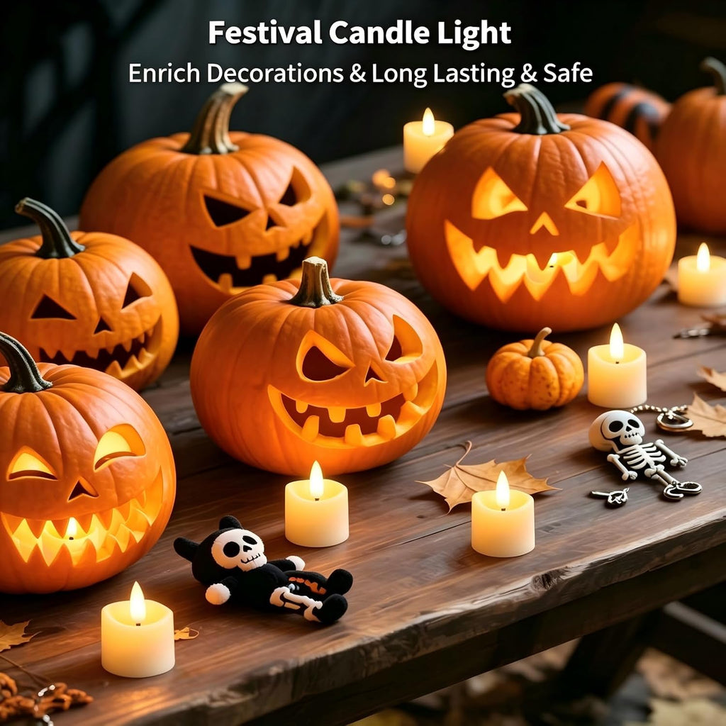 Rechargeable Flameless Tea Light Candles with Timer Remote, 1.5"x2.2" Electric Fake Flickering Votive Candles for Anniversary Wedding Centerpiece Table Decor Funeral Halloween Christmas (6 Pack)