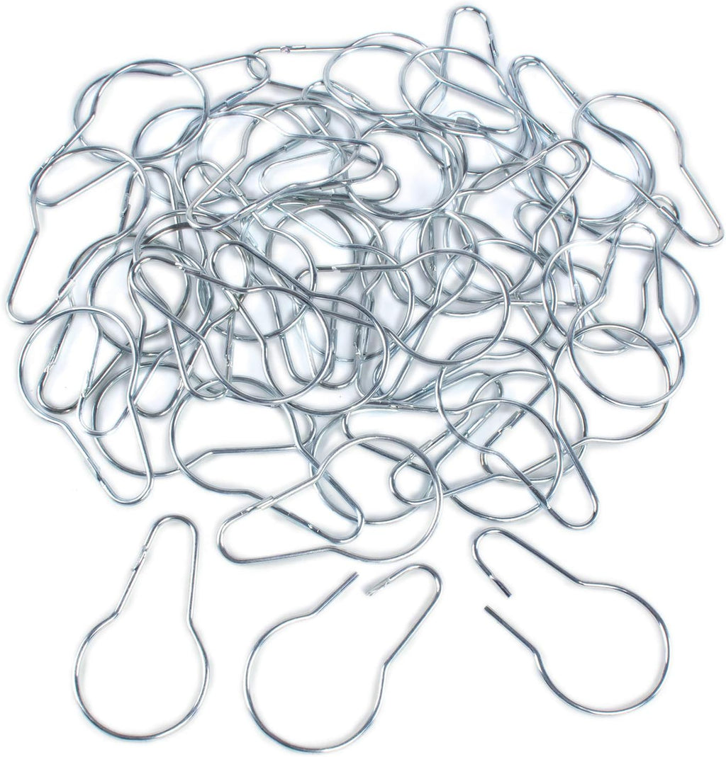 Super Z Outlet Silver Metal Shower Curtain Style Hanging Clip Chain Hooks Sorting & Organizing (50 Pieces)