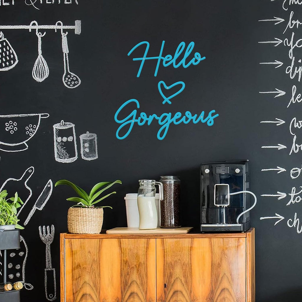 Metal Hello Gorgeous Wall Art Modern Farmhouse Wall Decor Signs
