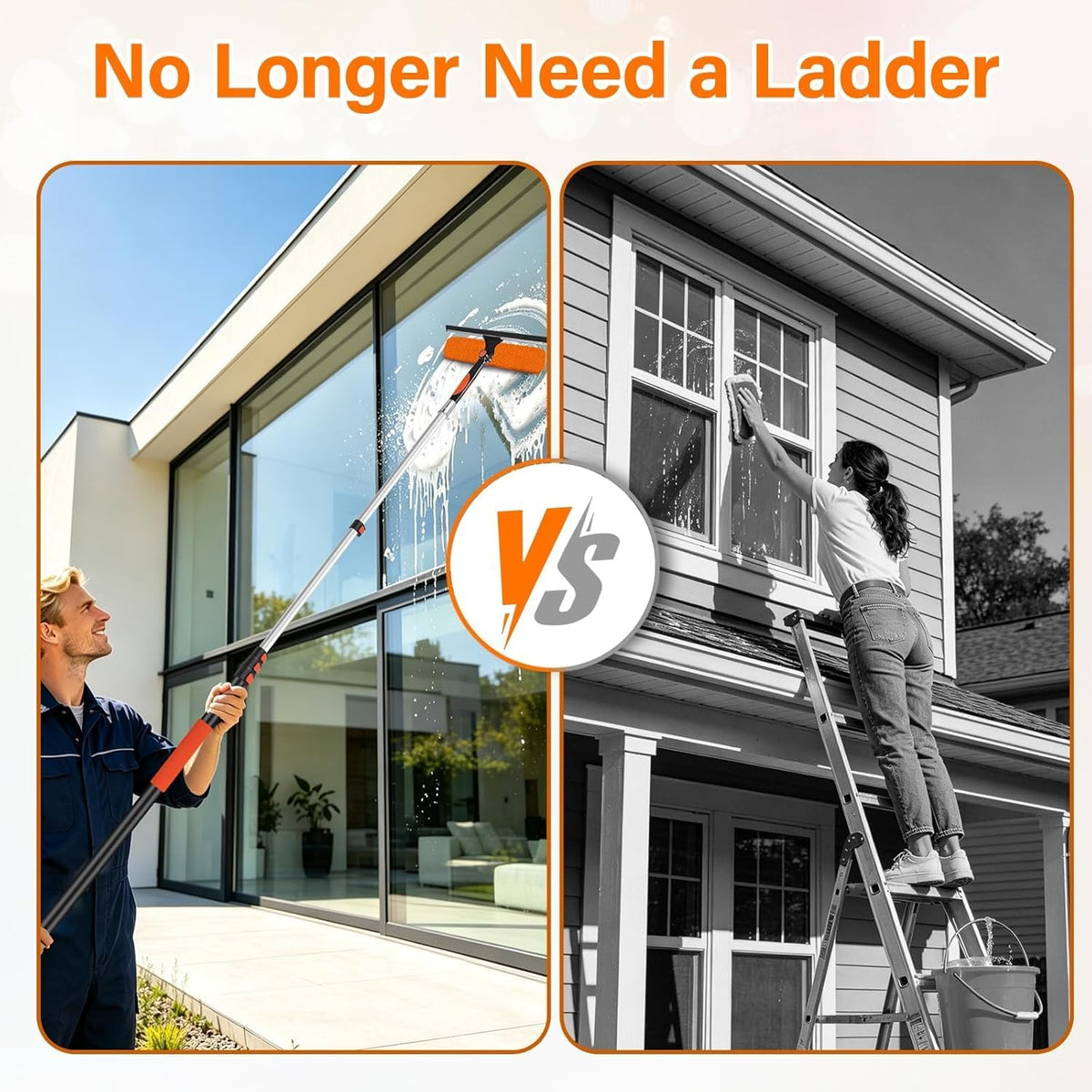 26FT High Reach Duster with Extension Pole 5-20FT, 4-in-1 Cleaning Kit