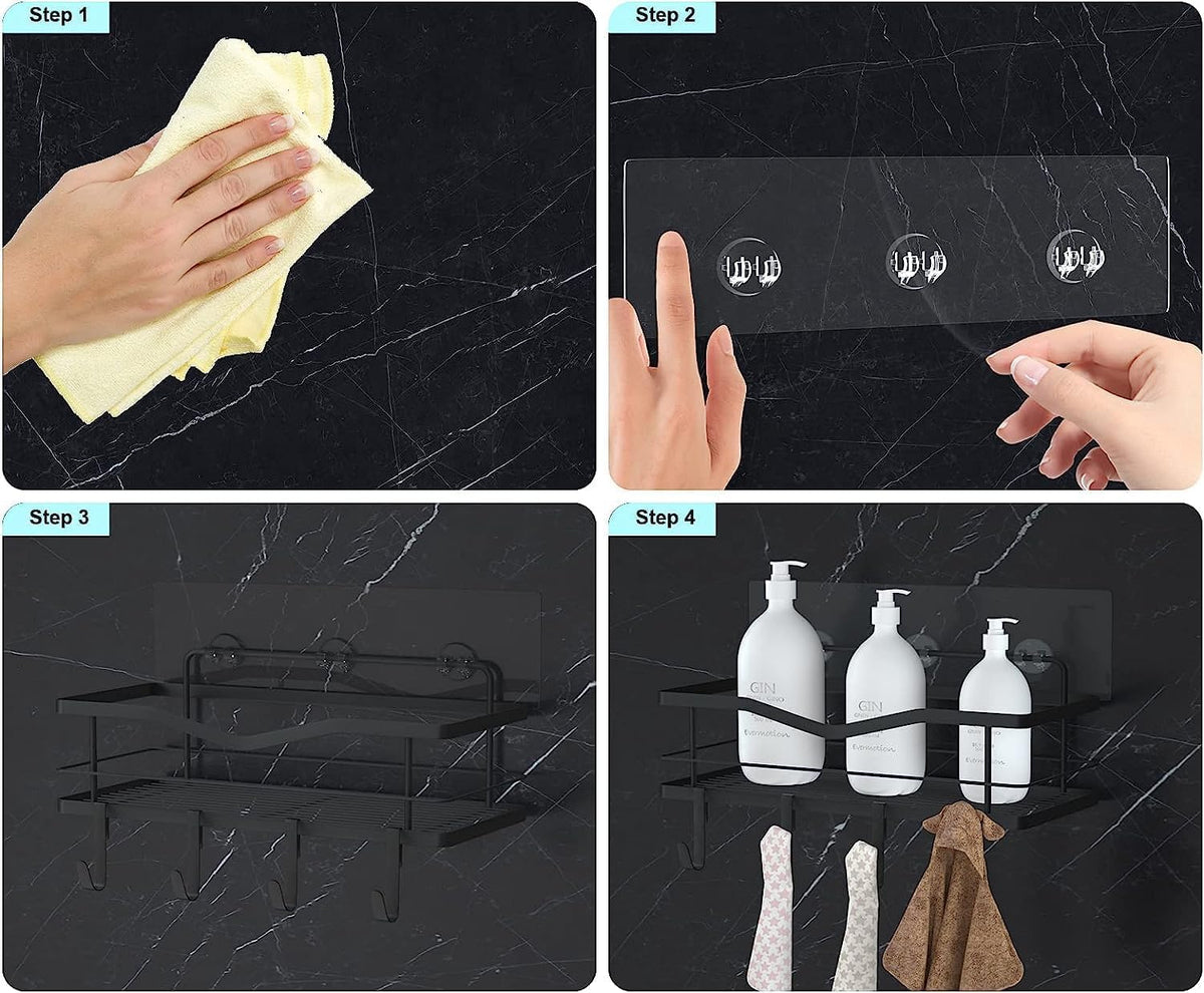 14PCS Shower Caddy Adhesive Replacement,Shower Shelves Adhesive Strip Pad Shower Organizer Sticker Replacement Bathroom Heavy Duty Strong Sticky Wall Adhesive No Drilling Strong Transparent Adhesive