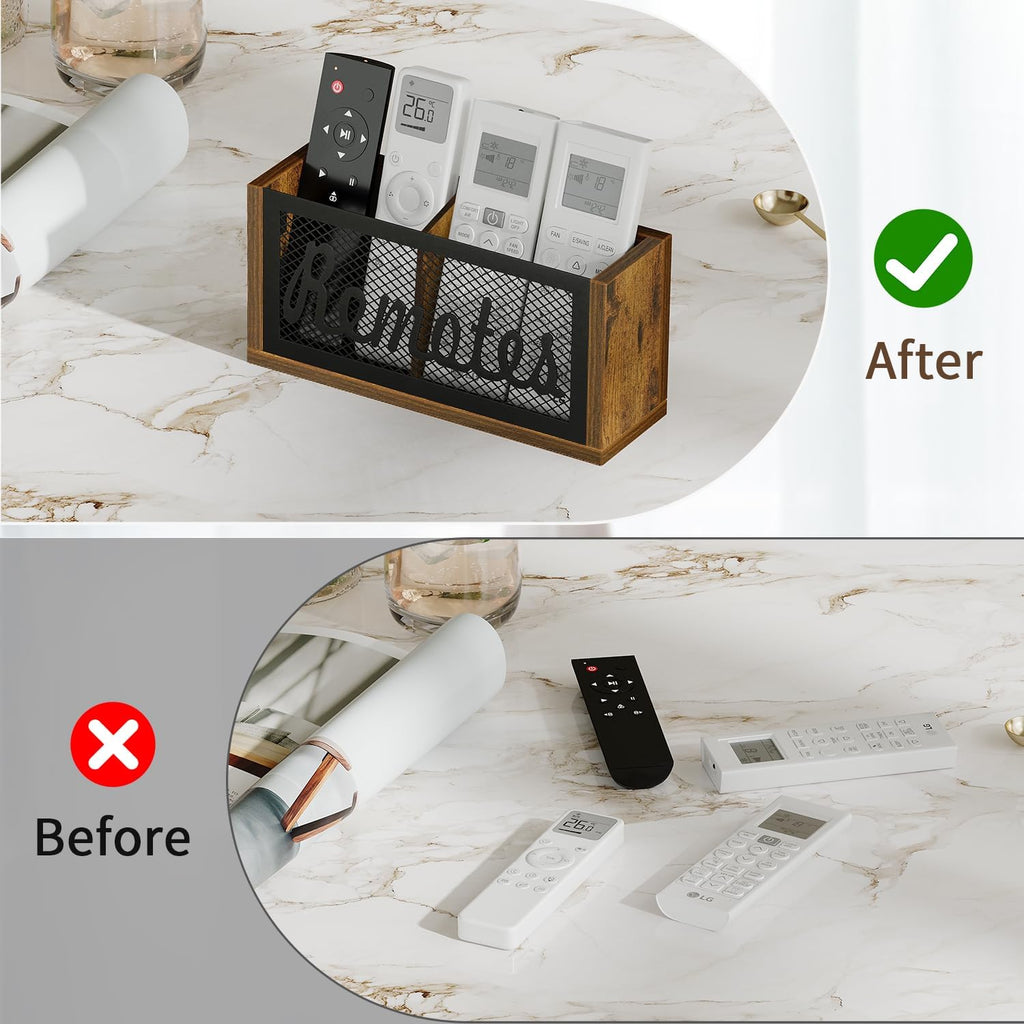 YINMIT Remote Control Holder,2-Slot TV Remote Caddy,Wall Mount and Tabletop