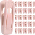 40 Pcs Pink Velvet Hangers Clips Pant Hangers Velvet Clips Non-Slip Pant Skirt Clip Multi-Purpose for Shower Curtains and Clothing