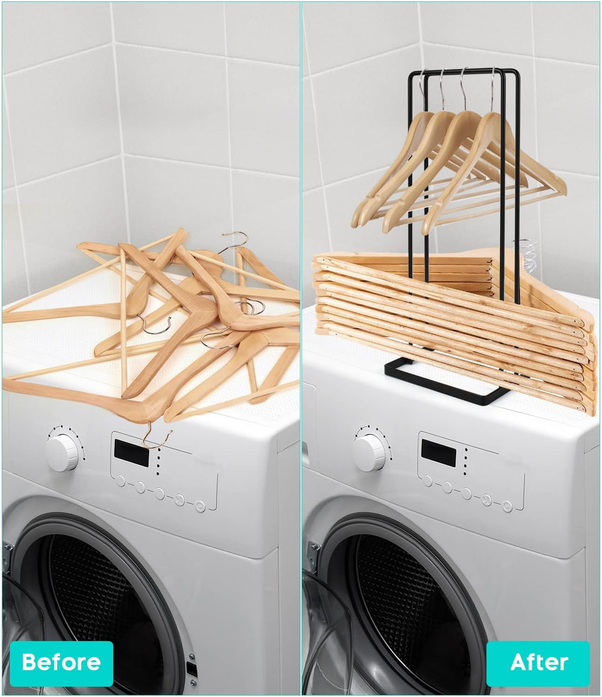 Hanger Storage Stacker Stand, Holds Up 110 Wire Clothes Hangers for Laundry Room Closet Space Saving, Portable Sturdy Organizer Rack Holder Adult and Child Hangers, Keep Tidy (1)