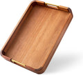 GinSent Wooden Serving Tray with Handles,Wooden Trays for Kitchen Counter Decorative Trays Wood Tray Coffee Table Tray for Living Room House Decor 16.7-INCH with 1.2cm Thickness Wood