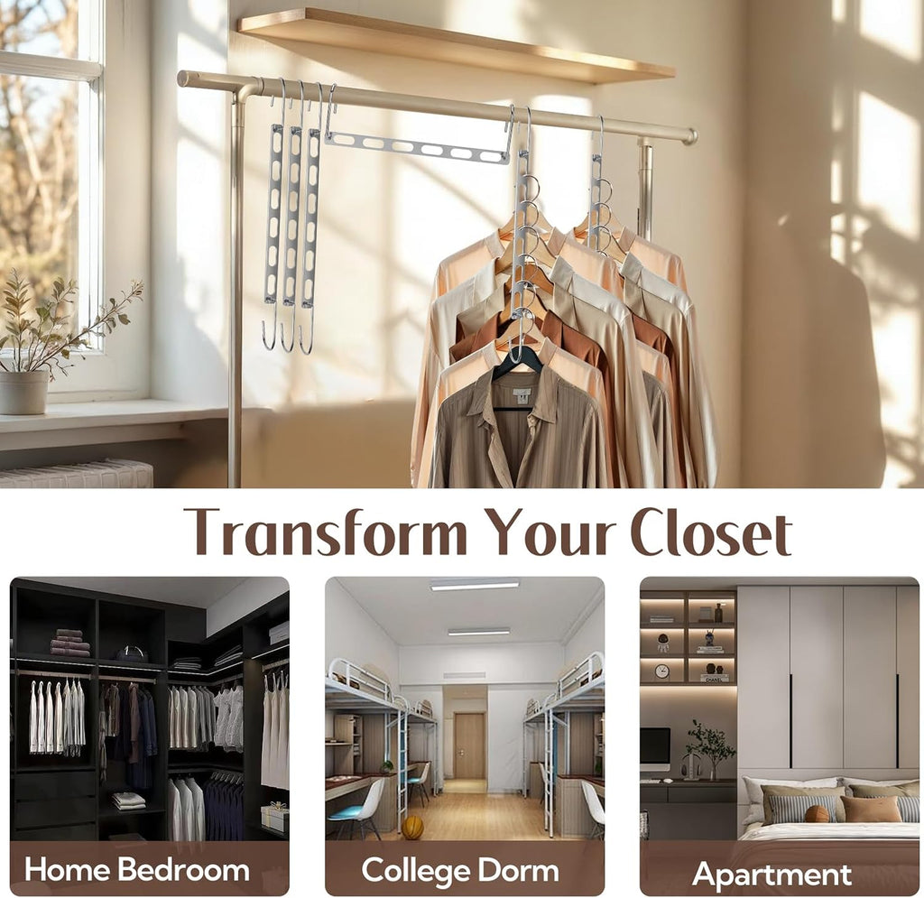 24 Pack Space Saving Hangers for Clothes, Metal Collapsible Hangers