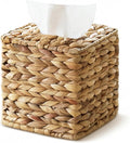 Wicker Tissue Box Cover Square, Handwoven Facial Tissue Napkin Box Holder
