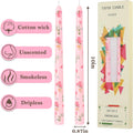 10 Inch Pink Printed Taper Candles for Mother's Day Unscented and Smokeless Tall Candlesticks, Long Burning, Ideal for Wedding Advent Parties