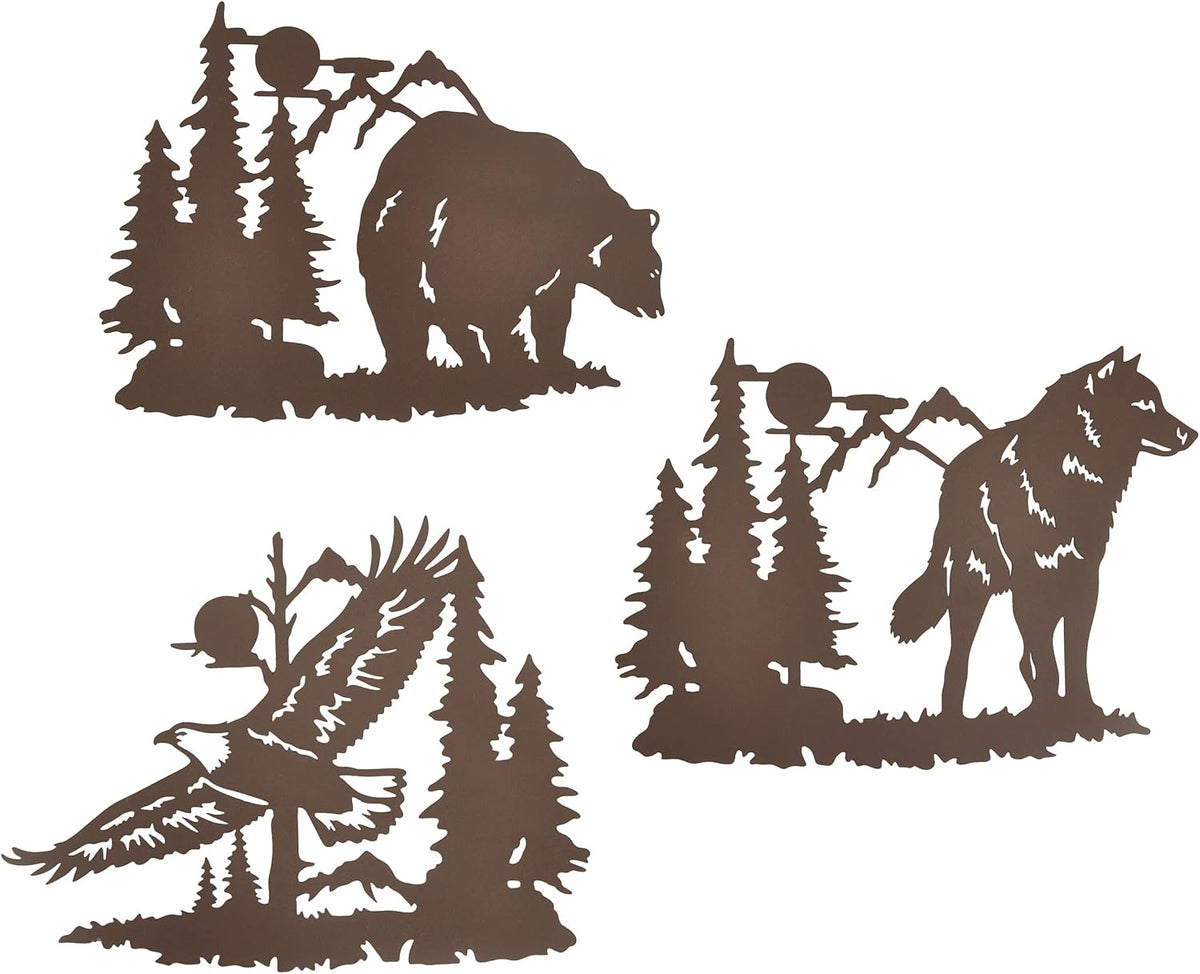 Metal Bear Wall Decor Eagle Wall Decor Wildlife Wall Art Rustic Cabin Decor