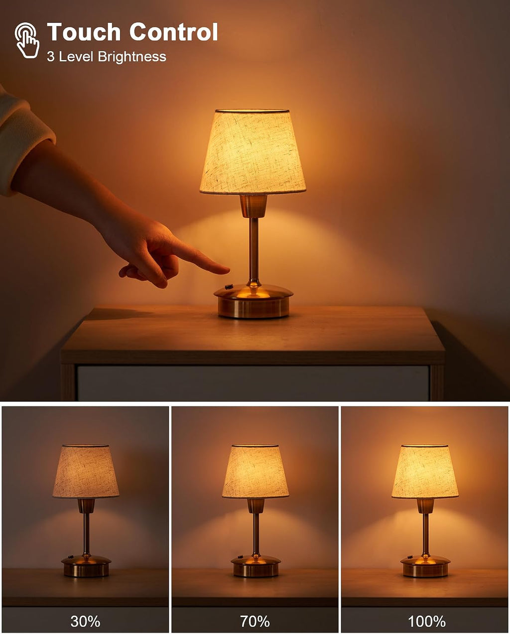 Small Rechargeable Cordless Table Lamp for Restaurant Dining Table