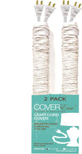 Off White COVEREase Cord Cover 9 ft Faux Silk Fabric Lamp Cord Cover - Cable Sleeve, Wire Cover, Cord Hider for Cable Management for Electrical Lighting Fixtures (2 Pack)
